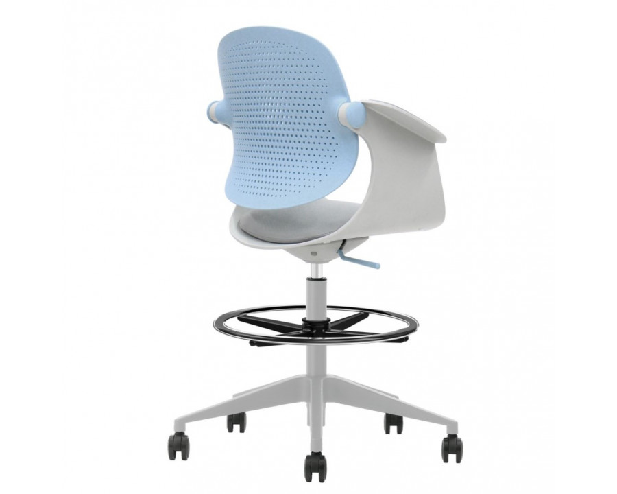 Крісло офісне ARLEN світло-бірюзове/сіра тканина/сірий каркас