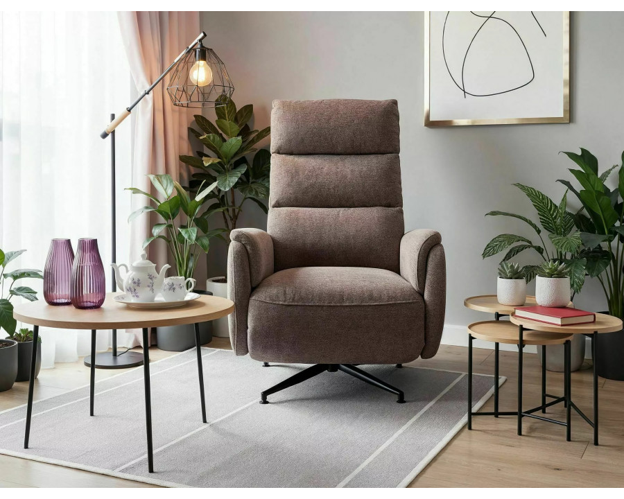 Крісло реклайнер електричне Fenix Raven Капучіно тканина / Чорний каркас