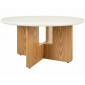 Стіл журнальний кавовий Alma ø80 см Екрю / Дуб
