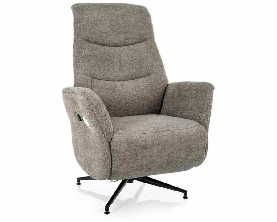 Крісло реклайнер електричне Nestor Raven Сіра тканина / Чорний каркас