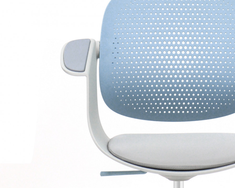 Крісло офісне ARLEN світло-бірюзове/сіра тканина/сірий каркас