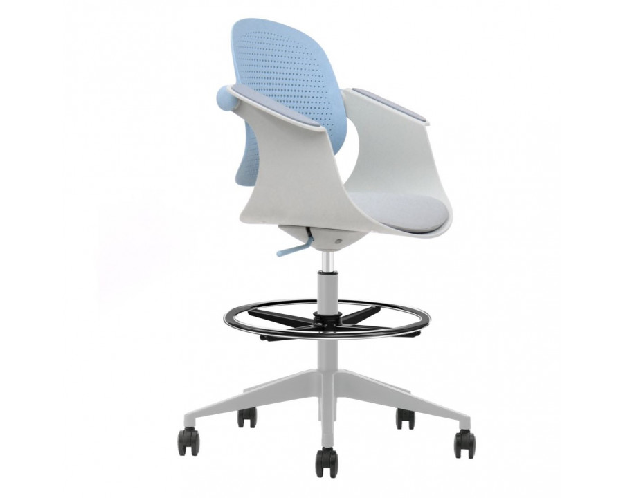Крісло офісне ARLEN світло-бірюзове/сіра тканина/сірий каркас