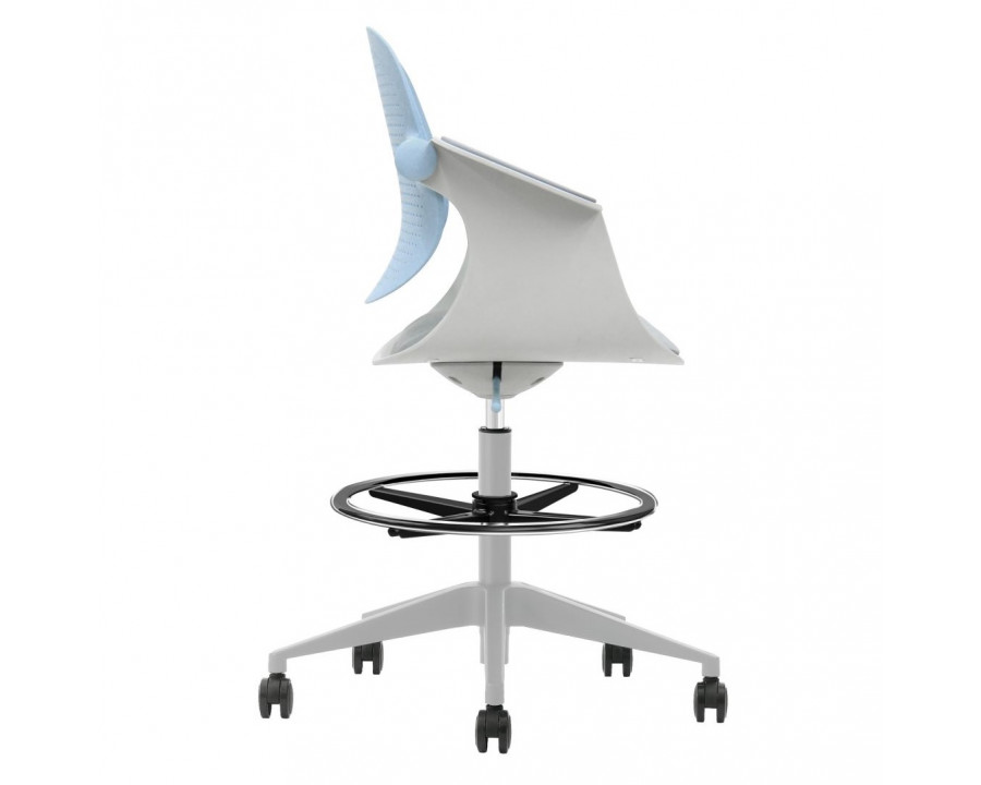 Крісло офісне ARLEN світло-бірюзове/сіра тканина/сірий каркас