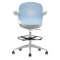 Крісло офісне ARLEN світло-бірюзове/сіра тканина/сірий каркас