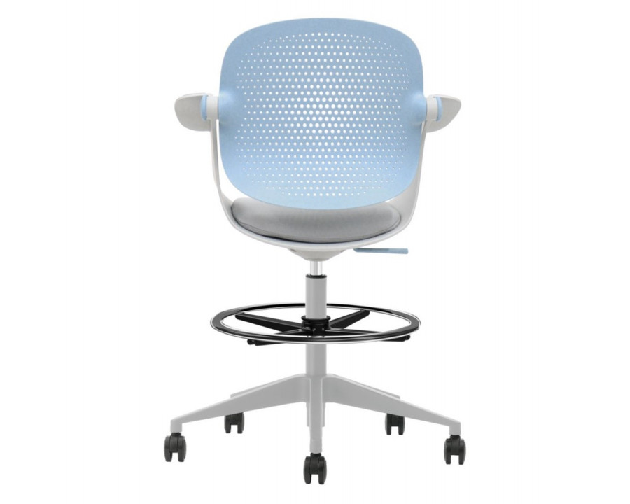 Крісло офісне ARLEN світло-бірюзове/сіра тканина/сірий каркас