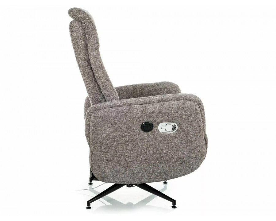 Крісло реклайнер електричне Nestor Raven Сіра тканина / Чорний каркас