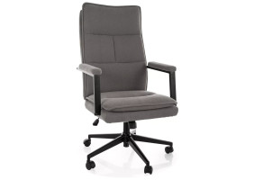Крісло офісне комп'ютерне поворотне Q-091 Сіра екошкіра / Чорний каркас