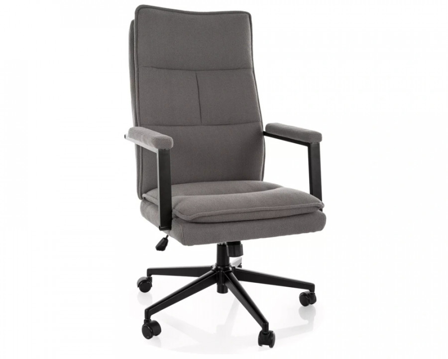 Крісло офісне комп'ютерне поворотне Q-091 Сіра екошкіра / Чорний каркас