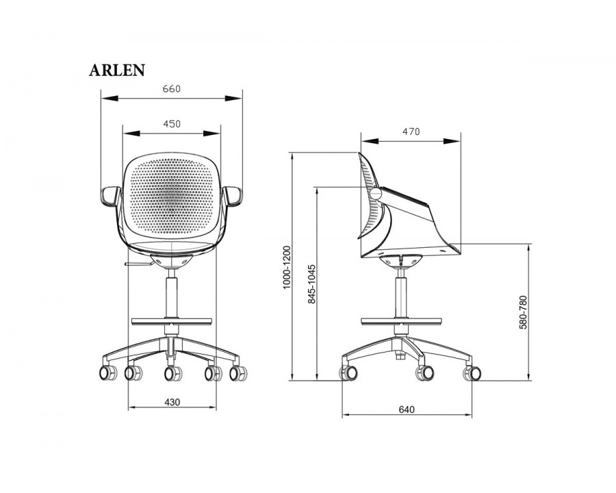 Крісло офісне ARLEN світло-бірюзове/сіра тканина/сірий каркас