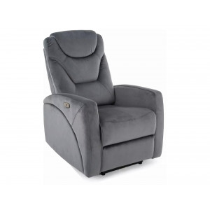 Крісло-реклайнер розкладне KRONOS VELVET сіре BL.14 KRONOSVSZ