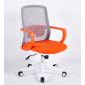 Крісло комп’ютерне FLASH Сіре / Оранжеве / Білий каркас