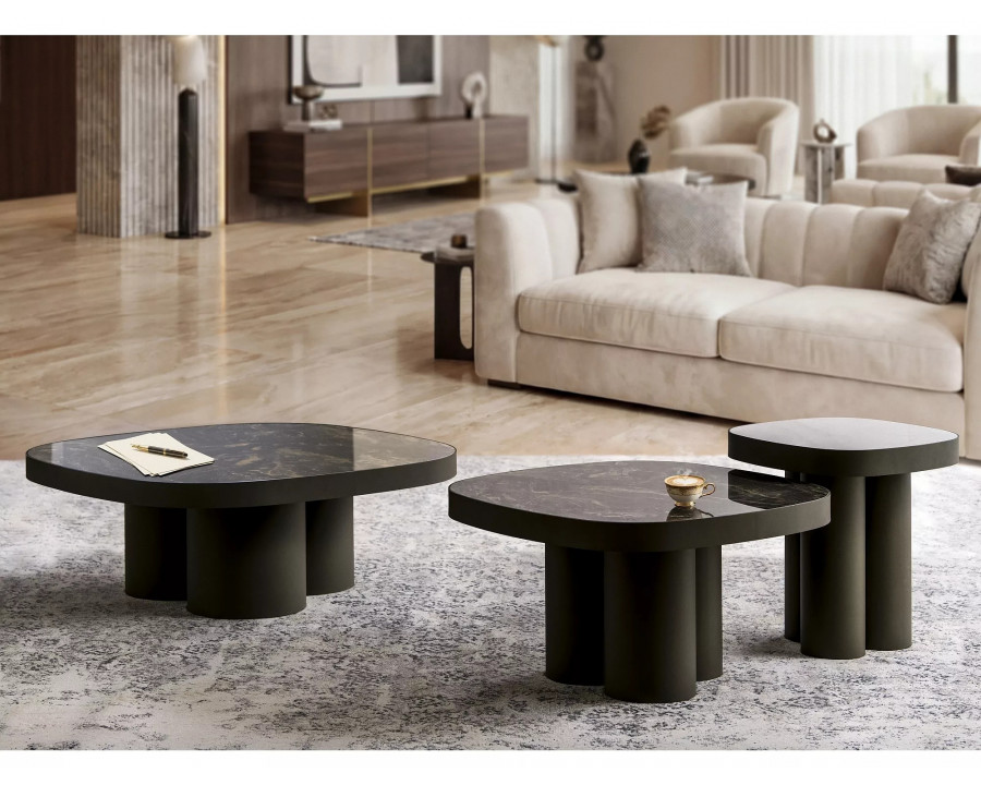 Стіл журнальний кавовий Stella C 48×48 см Білий / Мідь