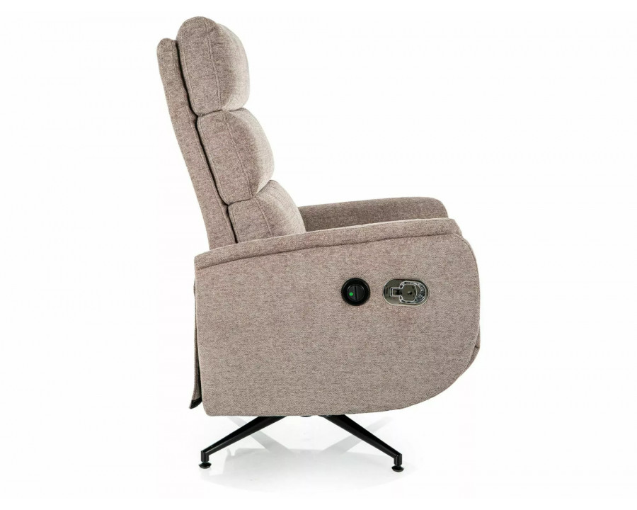 Крісло реклайнер електричне Fenix Raven Темно-бежева тканина / Чорний каркас