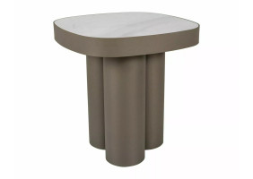 Стіл журнальний кавовий Stella C 48×48 см Білий / Мідь