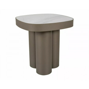 Стіл журнальний кавовий Stella C 48×48 см Білий / Мідь