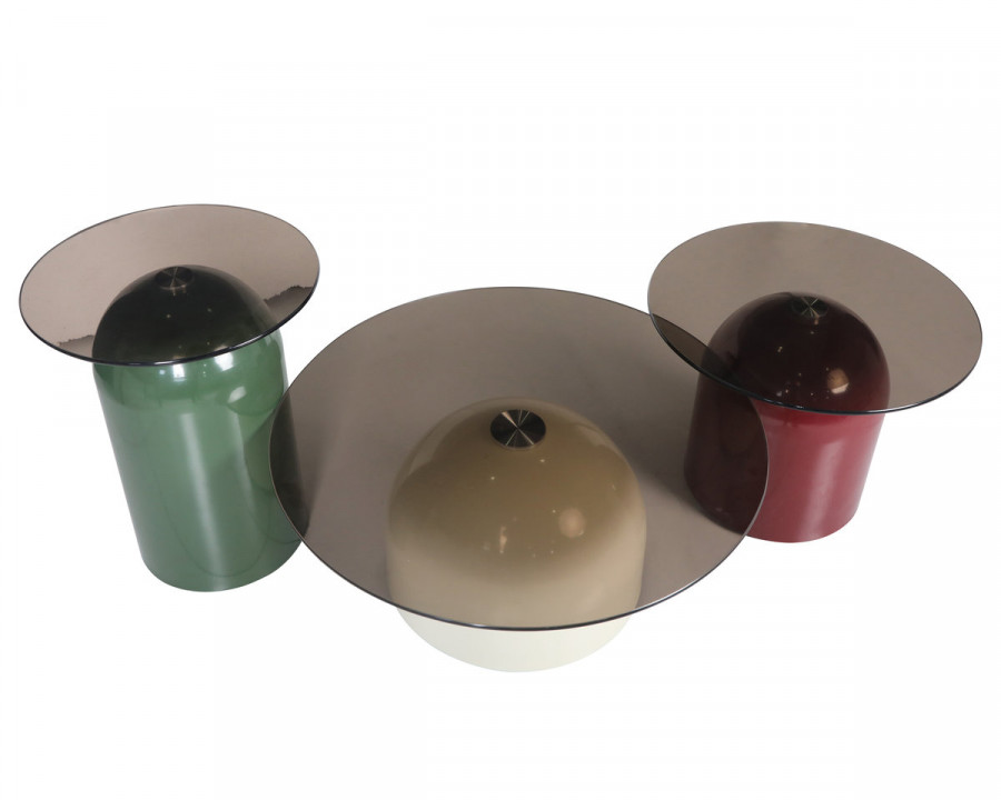 Журнальний столик KENTUCKY Сіре скло / Кольорові (к-кт)