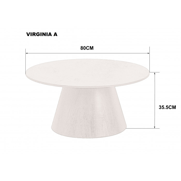 Журнальний столик VIRGINIA A Чорний глянець / Коричневий мат 80 x 35,5 см.