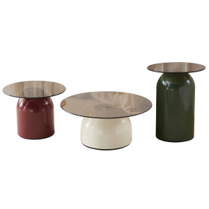 Журнальний столик KENTUCKY Сіре скло / Кольорові (к-кт)