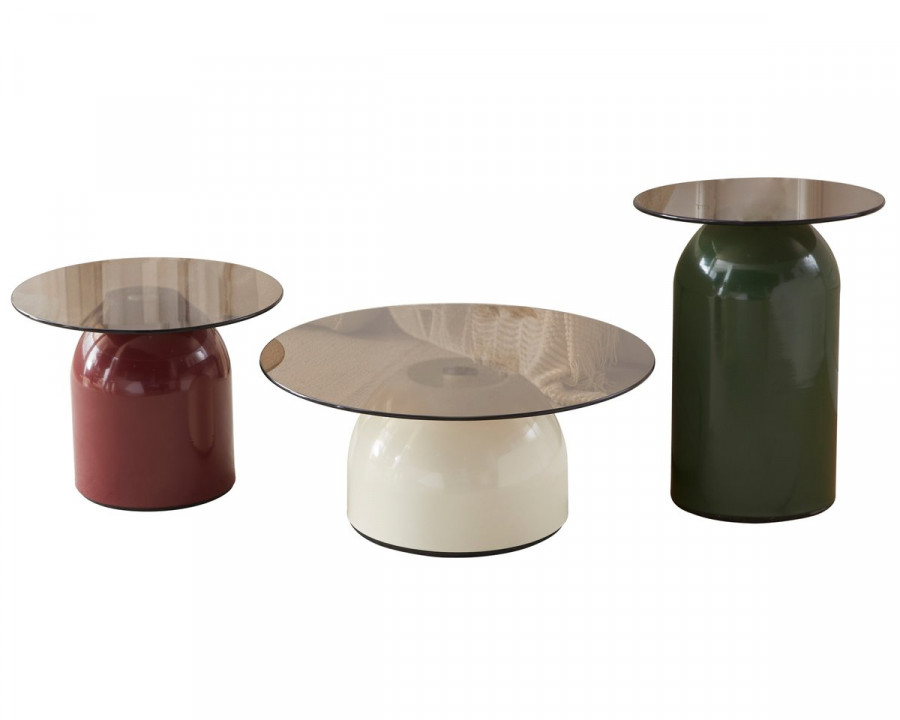 Журнальний столик KENTUCKY Сіре скло / Кольорові (к-кт)