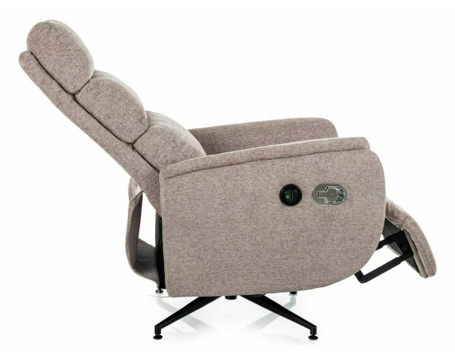 Крісло реклайнер електричне Fenix Raven Темно-бежева тканина / Чорний каркас