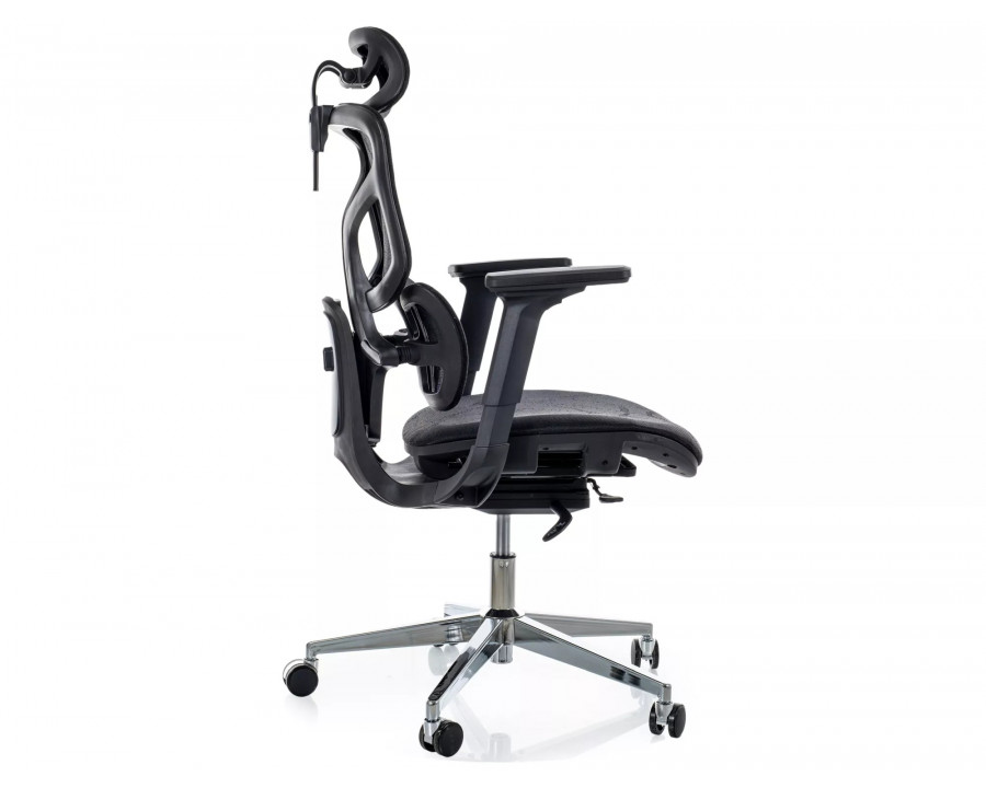Крісло офісне комп'ютерне поворотне Eq-1 Чорна сітка / Хром каркас