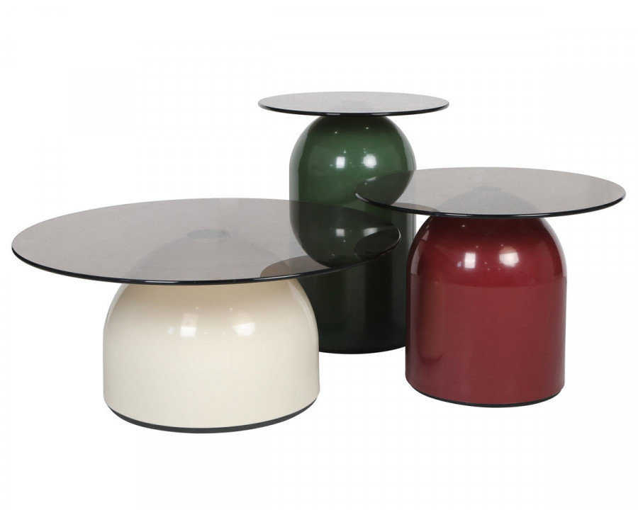 Журнальний столик KENTUCKY Сіре скло / Кольорові (к-кт)