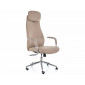 Крісло офісне комп'ютерне поворотне Q-05 Бежева екошкіра / Хром каркас