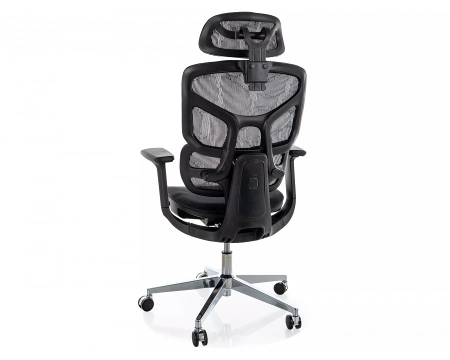 Крісло офісне комп'ютерне поворотне Eq-1 Чорна сітка / Хром каркас
