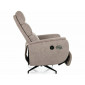 Крісло реклайнер електричне Fenix Raven Темно-бежева тканина / Чорний каркас