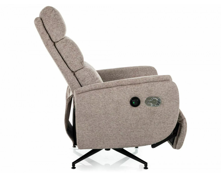 Крісло реклайнер електричне Fenix Raven Темно-бежева тканина / Чорний каркас