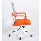 Крісло комп’ютерне FLASH Сіре / Оранжеве / Білий каркас