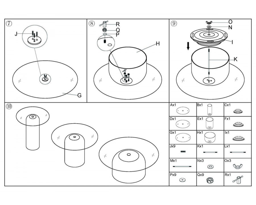 Журнальний столик KENTUCKY Сіре скло / Кольорові (к-кт)