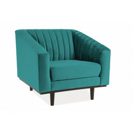 Крісло ASPREY 1 VELVET бірюза BLUVEL 85 / венге ASPREY1VTU85