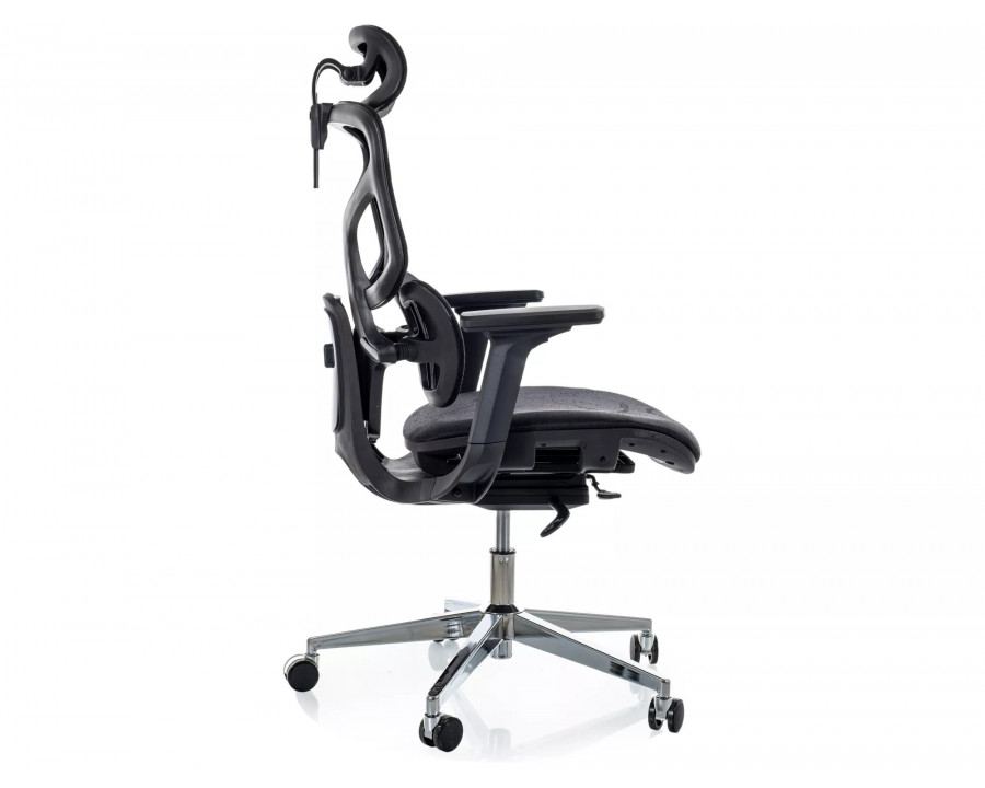Крісло офісне комп'ютерне поворотне Eq-1 Чорна сітка / Хром каркас