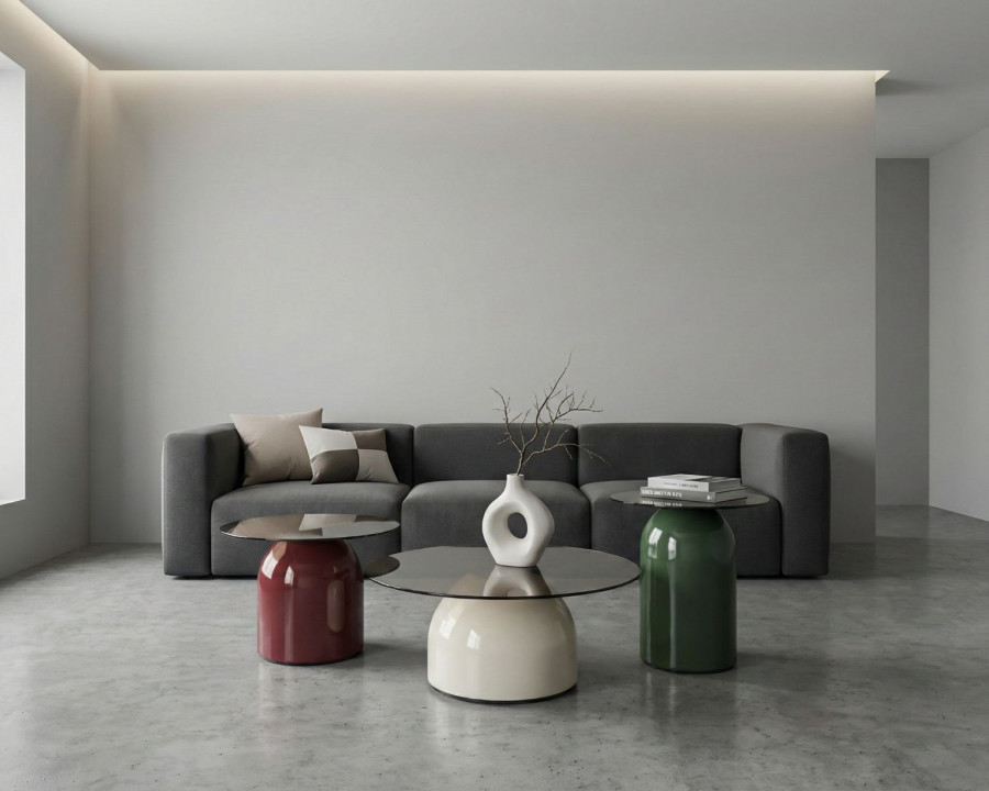 Журнальний столик KENTUCKY Сіре скло / Кольорові (к-кт)