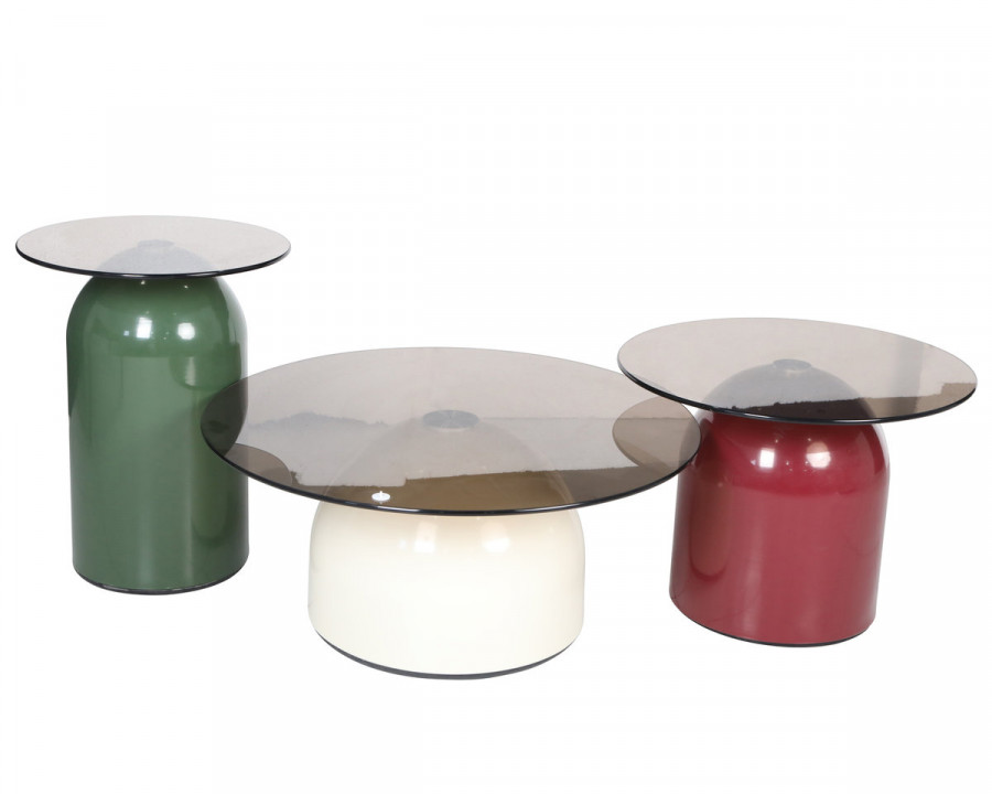 Журнальний столик KENTUCKY Сіре скло / Кольорові (к-кт)