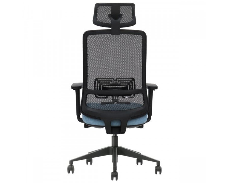 Крісло офісне TERRY чорне/синя тканина/чорний каркас