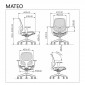 Крісло комп'ютерне MATEO зелене / зелений каркас