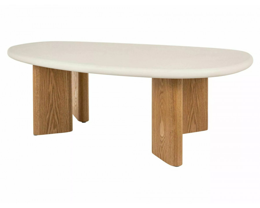 Стіл журнальний кавовий Alpen 130×80 см Екрю / Дуб