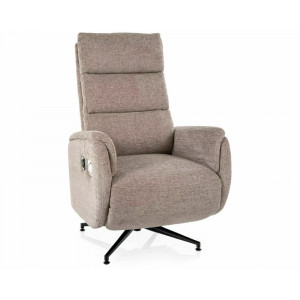Крісло реклайнер електричне Fenix Raven Темно-бежева тканина / Чорний каркас