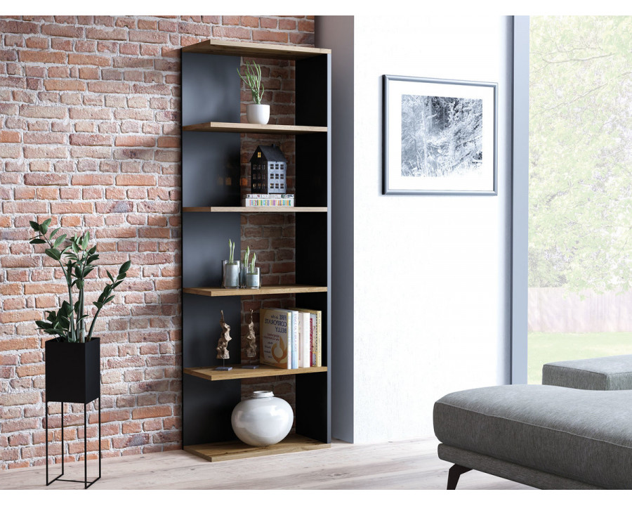 Стелаж CORNER дуб вотан/чорний 170x60