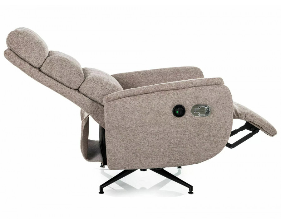 Крісло реклайнер електричне Fenix Raven Темно-бежева тканина / Чорний каркас