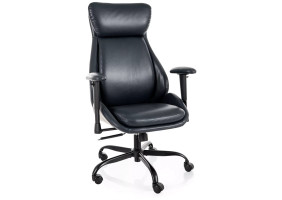 Крісло офісне комп'ютерне поворотне Q-092 Чорна екошкіра / Чорний каркас