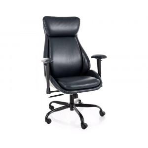Крісло офісне комп'ютерне поворотне Q-092 Чорна екошкіра / Чорний каркас