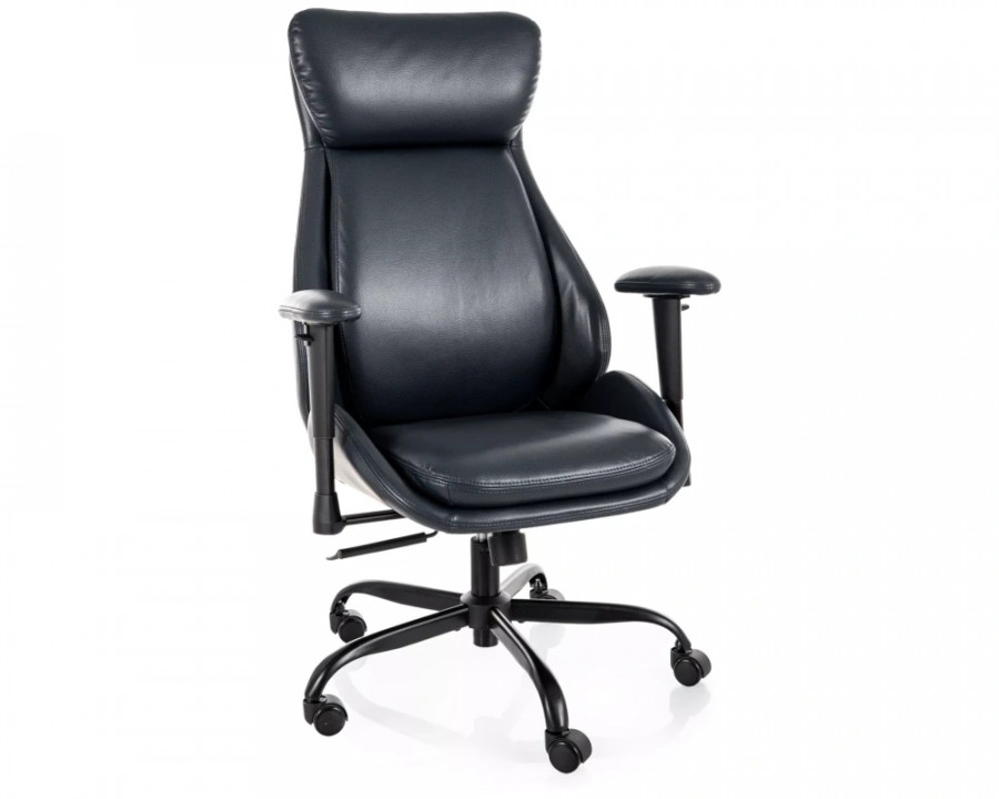 Крісло офісне комп'ютерне поворотне Q-092 Чорна екошкіра / Чорний каркас