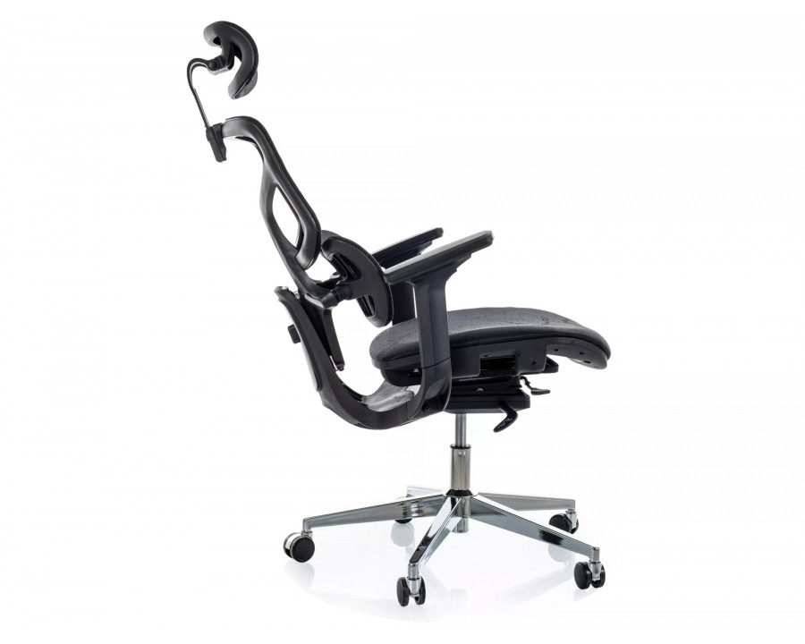 Крісло офісне комп'ютерне поворотне Eq-1 Чорна сітка / Хром каркас