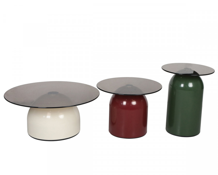 Журнальний столик KENTUCKY Сіре скло / Кольорові (к-кт)