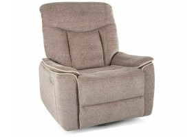 Крісло реклайнер електричне Odys Raven Темно-бежева тканина / Чорний каркас