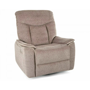 Крісло реклайнер електричне Odys Raven Темно-бежева тканина / Чорний каркас