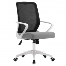 Комп'ютерне крісло DIXY чорне/сіре/білий каркас